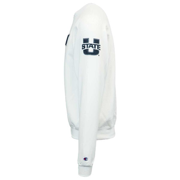 USU U-State Fleece-Lined Crew Sweatshirt White